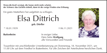 Anzeige von Elsa Dittrich von MGO