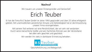 Anzeige von Erich Teuber von MGO