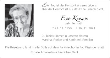 Anzeige von Eva Krause von MGO
