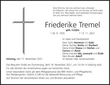 Anzeige von Friederike Tremel von MGO