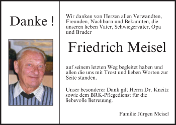 Anzeige von Friedrich Meisel von MGO