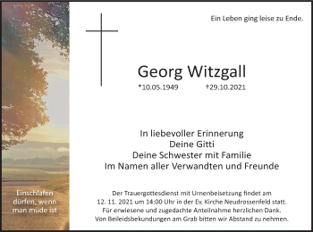 Anzeige von Georg Witzgall von MGO