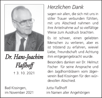 Anzeige von Hans-Joachim Flaßhoff von MGO