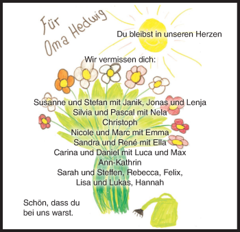 Anzeige von Hedwig  von MGO