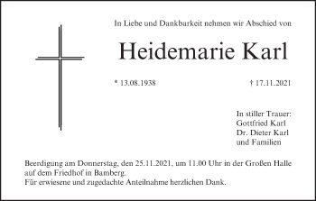 Anzeige von Heidemarie Karl von MGO