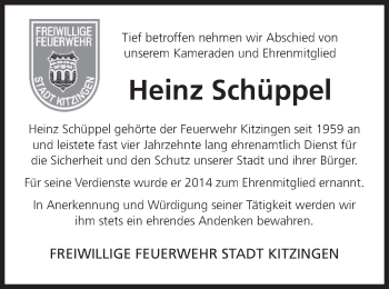 Anzeige von Heinz Schüppel von MGO