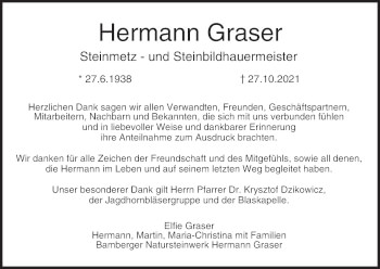 Anzeige von Hermann Graser von MGO