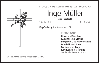 Anzeige von Inge Müller von MGO