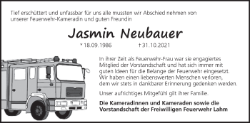 Anzeige von Jasmin Neubauer von MGO