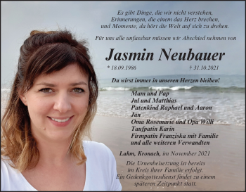 Anzeige von Jasmin Neubauer von MGO