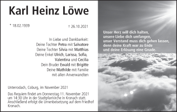 Anzeige von Karl Heinz Löwe von MGO