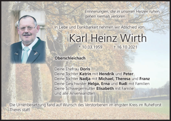 Anzeige von Karl Heinz Wirth von MGO
