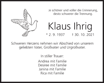 Anzeige von Klaus Ihrig von MGO