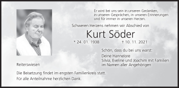Anzeige von Kurt Söder von MGO