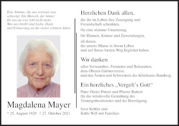 Anzeige von Magdalena Mayer von MGO