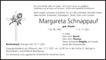 Anzeige von Margareta Schnappauf von MGO
