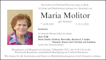 Anzeige von Maria Molitor von MGO