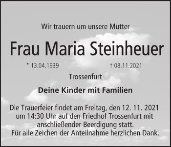 Anzeige von Maria Steinheuer von MGO