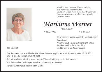 Anzeige von Marianne Werner von MGO
