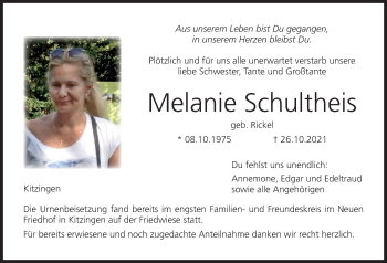 Anzeige von Melanie Schultheis von MGO