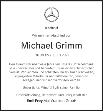 Anzeige von Michael Grimm von MGO