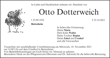 Anzeige von Otto Dotterweich von MGO