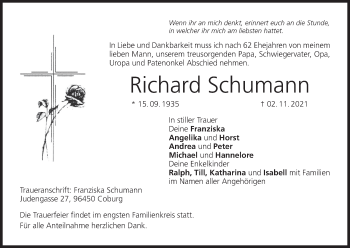 Anzeige von Richard Schumann von MGO