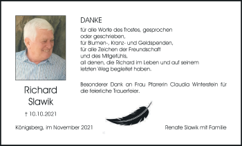 Anzeige von Richard Slawik von MGO