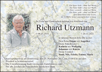 Anzeige von Richard Utzmann von MGO