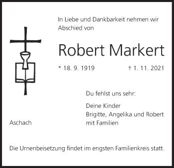 Anzeige von Robert Markert von MGO