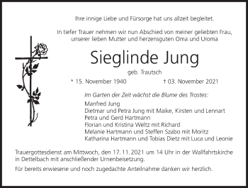 Anzeige von Sieglinde Jung von MGO