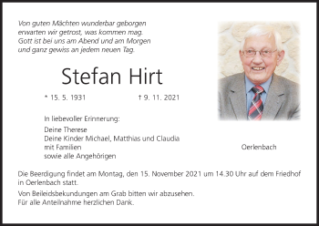 Anzeige von Stefan Hirt von MGO