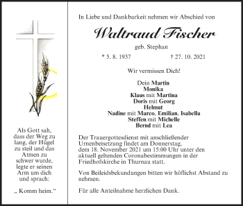 Anzeige von Waltraud Fischer von MGO
