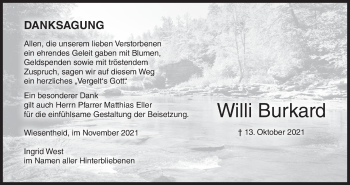 Anzeige von Willi Burkard von MGO