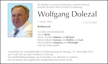 Anzeige von Wolfgang Dolezal von MGO
