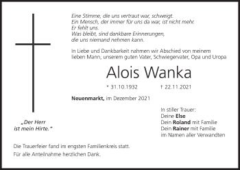 Anzeige von Alois Wanka von MGO