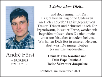 Anzeige von Andrè Först von MGO