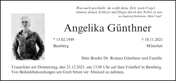 Anzeige von Angelika Günthner von MGO