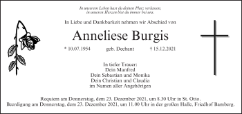Anzeige von Anneliese Burgis von MGO