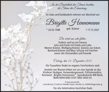 Anzeige von Brigitte Hennemann von MGO