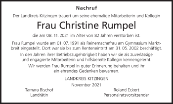 Anzeige von Christine Rumpel von MGO