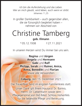 Anzeige von Christine Tamberg von MGO