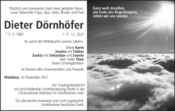 Anzeige von Dieter Dörnhöfer von MGO