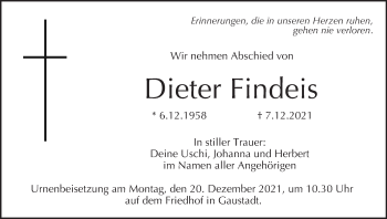 Anzeige von Dieter Findeis von MGO
