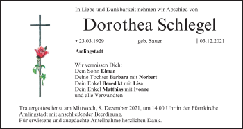 Anzeige von Dorothea Schlegel von MGO