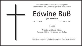 Anzeige von Edwine Buß von MGO
