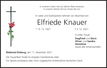 Anzeige von Elfriede Knauer von MGO