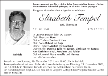 Anzeige von Elisabeth Tempel von MGO