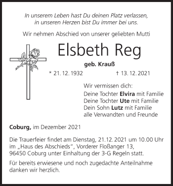 Anzeige von Elsbeth Reg von MGO