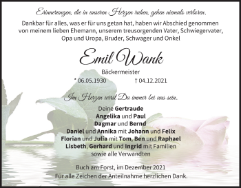 Anzeige von Emil Wank von MGO